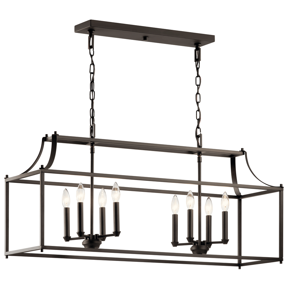 Morrigan 40" 8 Light Linear Chandelier Olde Bronze