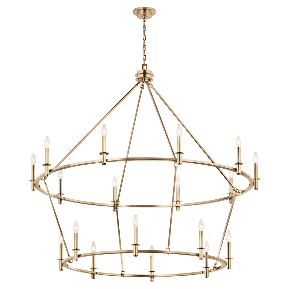 Carrick 54.25 Inch 18 Light 2-Tier Chandelier in Champagne Bronze