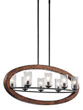 Kichler 43191AUB - Grand Bank 15.75" 8 LT Oval Chandelier with Clear Seeded Glass