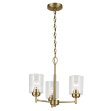 Kichler 44029NBR - Winslow 15.5" 3-Light Chandelier with Clear Seeded Glass in Natural Brass