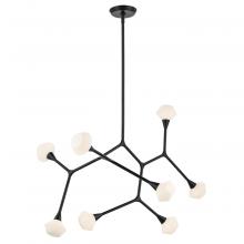 Kichler 52763BK - Cassius 52.5 with Opal Glass inch 8 Light Convertible Chandelier with Opal Glass in Black