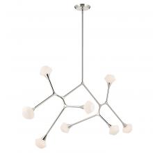 Kichler 52764PN - Cassius 61.25 with Opal Glass inch 8 LT Convertible Chandelier with Opal Glass in Polished Nickel