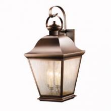 Kichler 9704BK - Mount Vernon 27.75" 4 Light Outdoor Wall Light with Clear Seeded Glass in Black