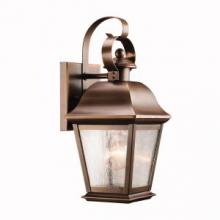 Kichler 9707OZ - Mount Vernon 12.5" 1 Light Outdoor Wall Light with Clear Seeded Glass in Olde Bronze