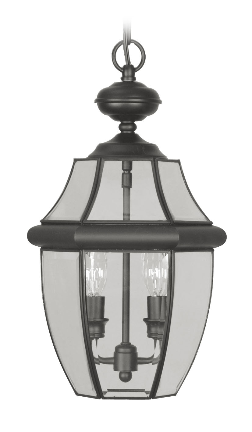 2 Light Black Outdoor Chain Lantern