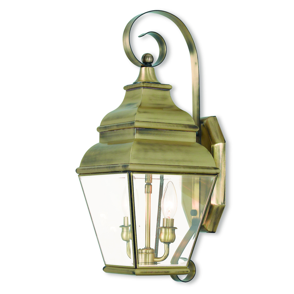 2 Light AB Outdoor Wall Lantern