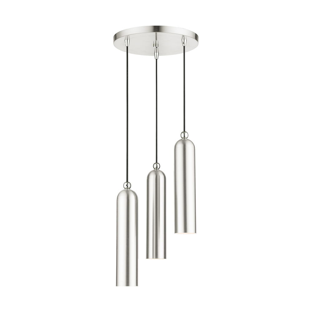 3 Lt Brushed Nickel Pendant