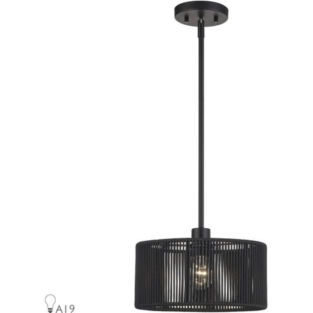 1 Light Black Pendant