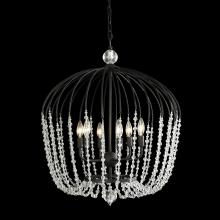 Varaluz 343P06MB - Voliere 6 Light Crystal Tall Pendant - Matte Black