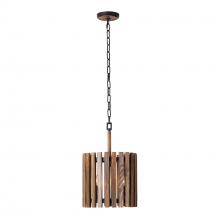 Varaluz 387P02MBW - Suratto 2-Lt Pendant - Matte Black/Medium Walnut