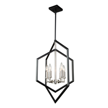 Artcraft AC10996NB - Preston 6 Light Chandelier (Semi Matte Black & Brushed Nickel)