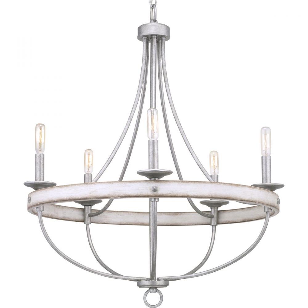 Gulliver Collection Five-Light Galvanized Finish Coastal Chandelier Light