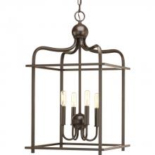  P500036-020 - Assembly Hall Collection Four-Light Antique Bronze Coastal Pendant Light