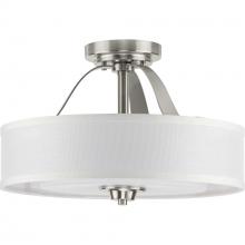 Progress P350098-009 - Kene Collection Brushed Nickel Two-Light Semi-Flush Convertible