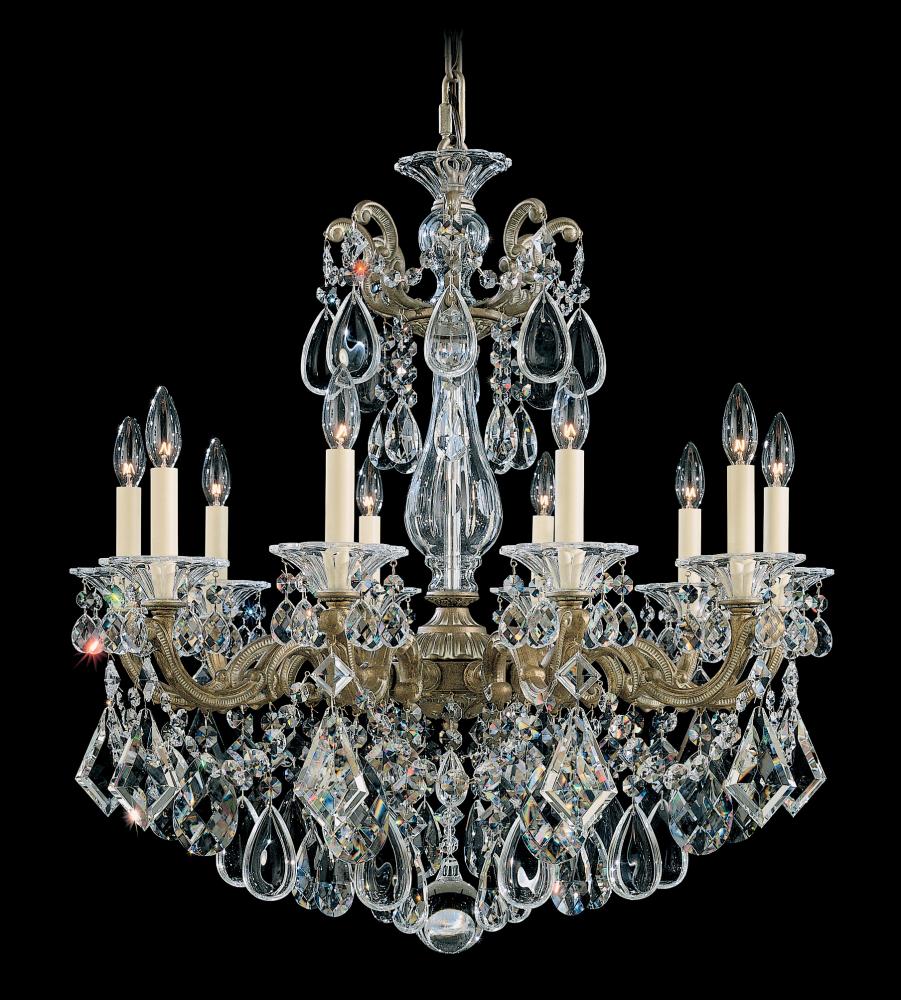 La Scala 10 Light 120V Chandelier in Antique Silver with Radiance Crystal