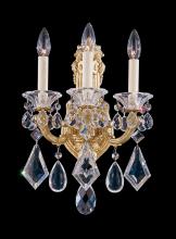 Schonbek 1870 5071-48R - La Scala 3 Light 120V Wall Sconce in Antique Silver with Radiance Crystal