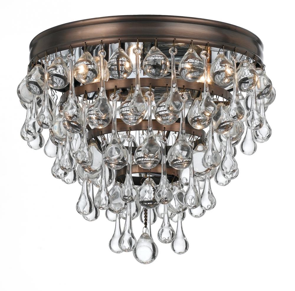 Calypso 10.5'' Crystal Teardrop Vibrant Bronze Flush Mount
