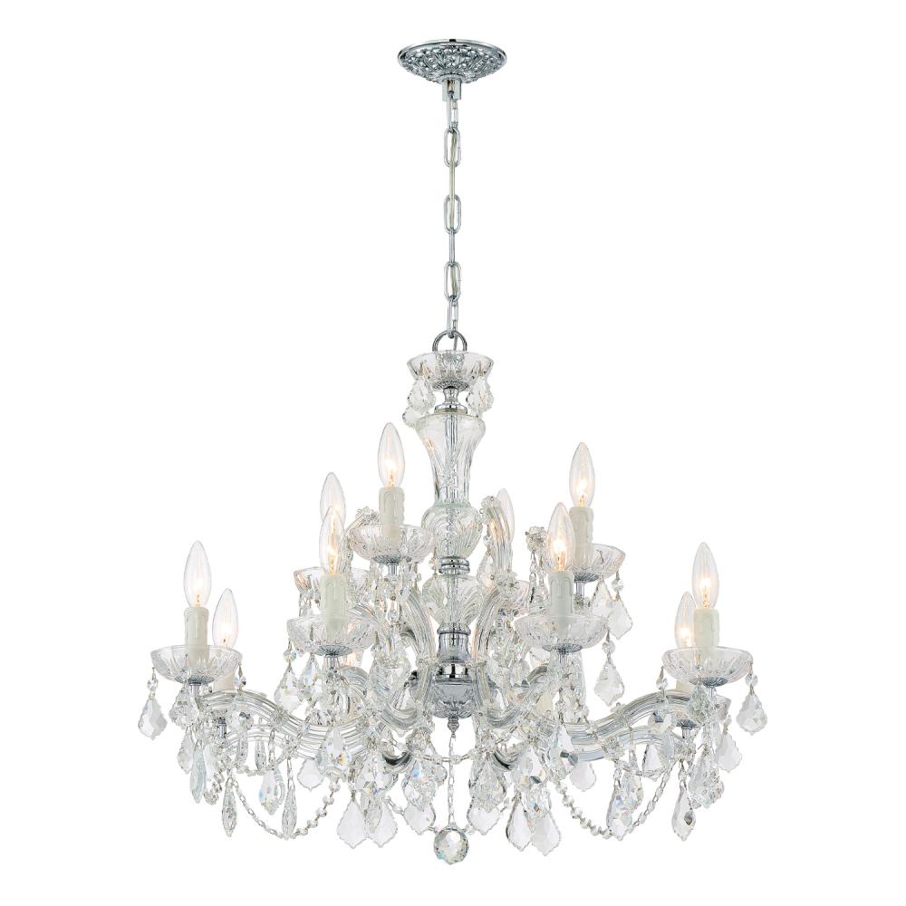 Maria Theresa 12 Light Spectra Crystal Polished Chrome Chandelier