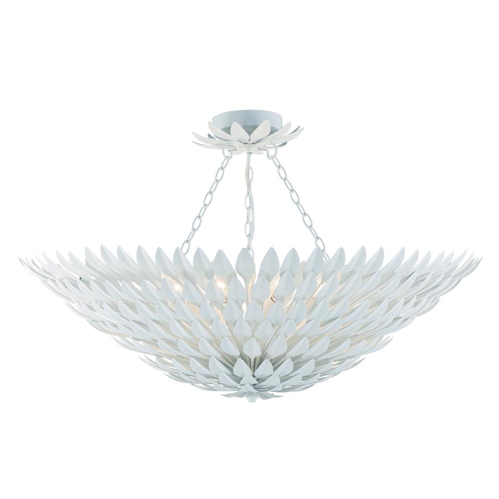 Broche 30'' Matte White Semi Flush Mount