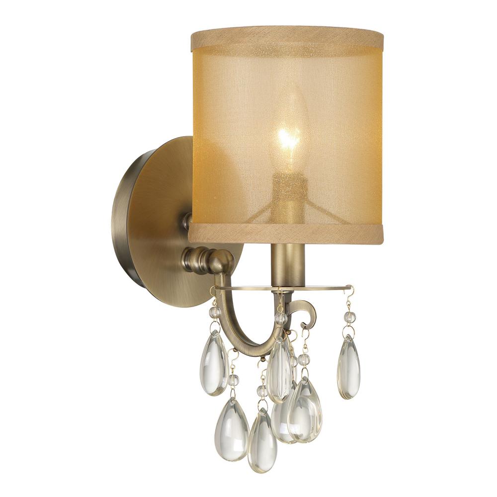 Hampton 5.5'' Drum Shade Antique Brass Sconce