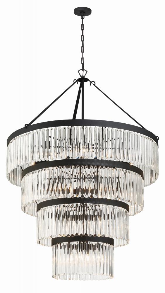 Emory 40'' Black Forged Chandelier