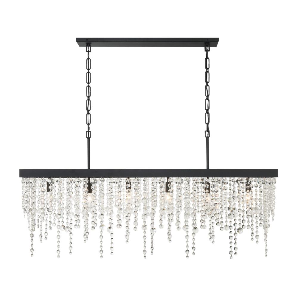 Winham 49'' Black Forged Linear Chandelier