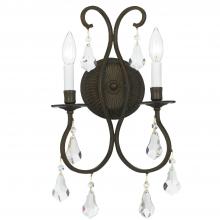 Crystorama 5012-EB-CL-MWP - Ashton 2 Light English Bronze Sconce