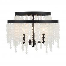 Crystorama POP-A5073-MK-FR - Poppy 15'' Matte Black Semi Flush Mount