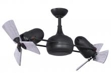 Matthews Fan Company DG-BK-WDBW - Dagny 360° double-headed rotational ceiling fan in Matte Black finish with solid barn wood blades