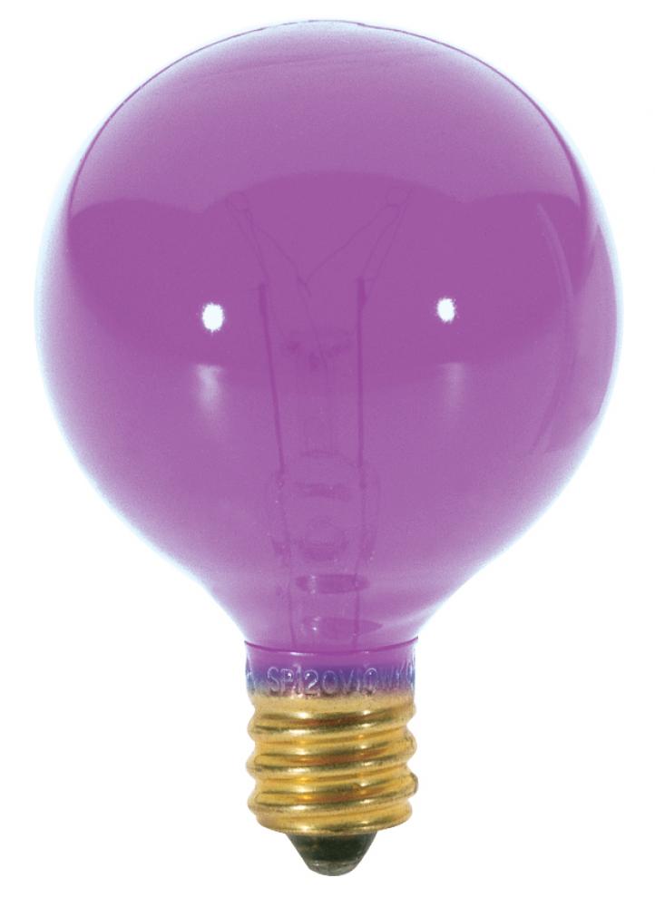 10 Watt G12 1/2 Incandescent; Transparent Pink; 1500 Average rated hours; Candelabra base; 120 Volt