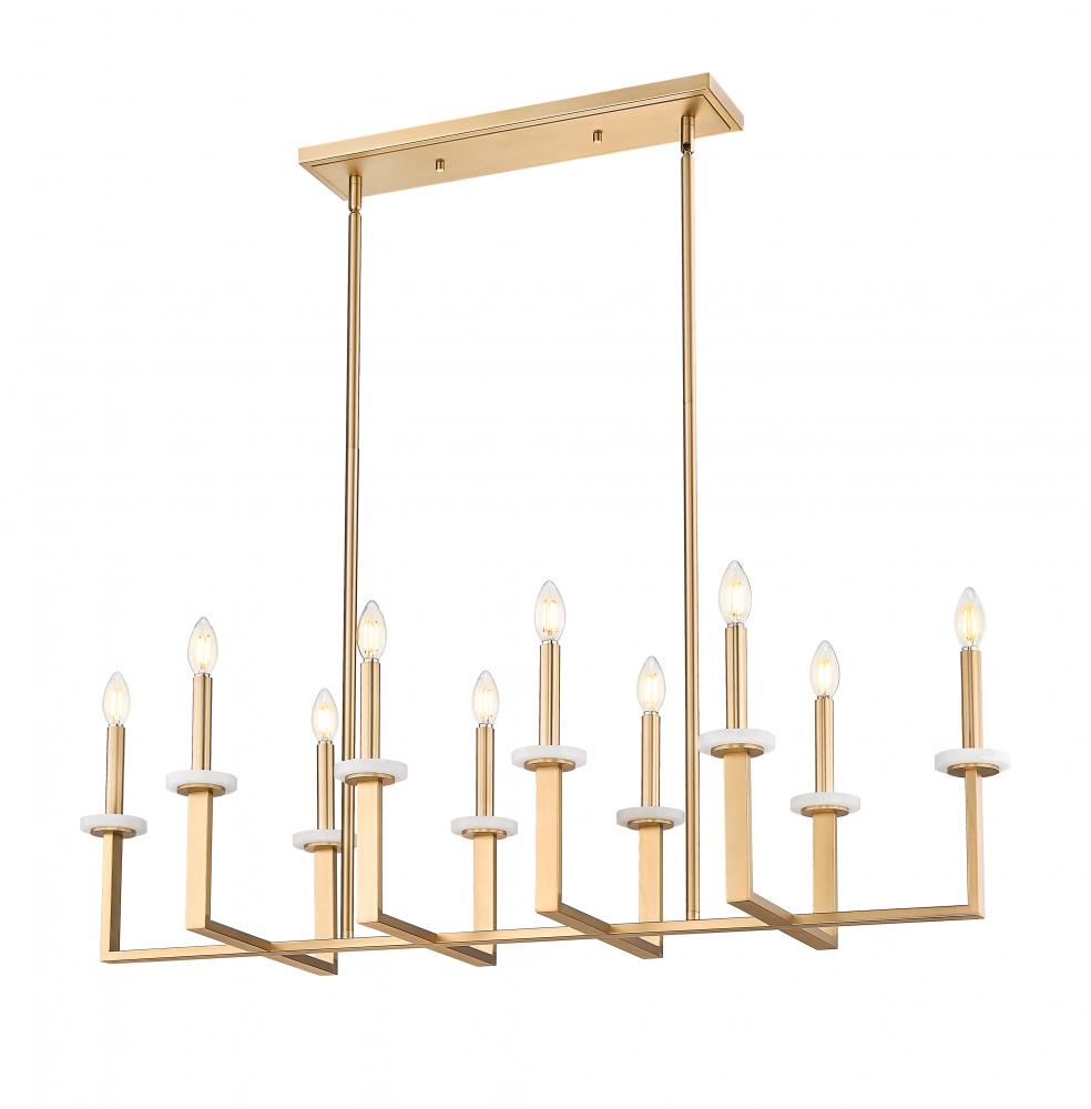 10 Light Linear Chandelier