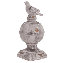 Howard Elliott 95037 - Howard Elliott Rustic Faux Stone Finial Sculpture with Bird Accent