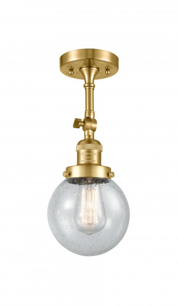 Beacon - 1 Light - 6 inch - Satin Gold - Adjustable Semi-Flush Mount