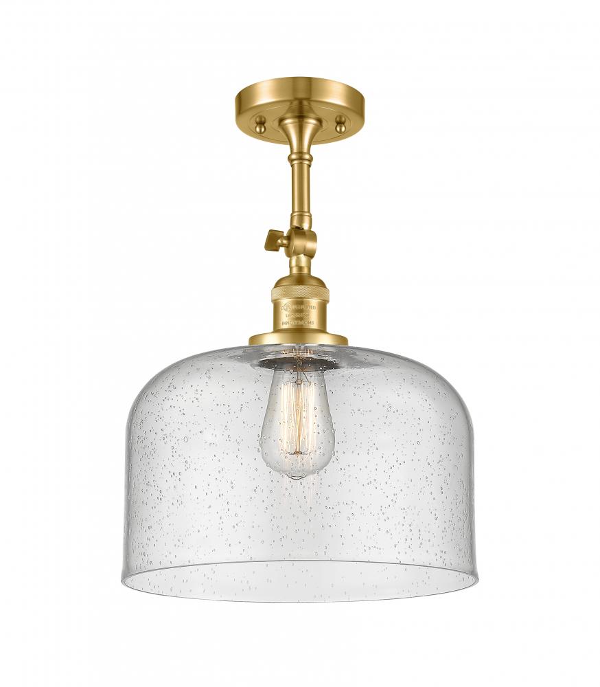 Bell - 1 Light - 12 inch - Satin Gold - Semi-Flush Mount