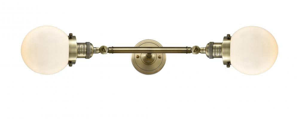 Beacon - 2 Light - 6 inch - Antique Brass - Adjustable Bath Vanity Light