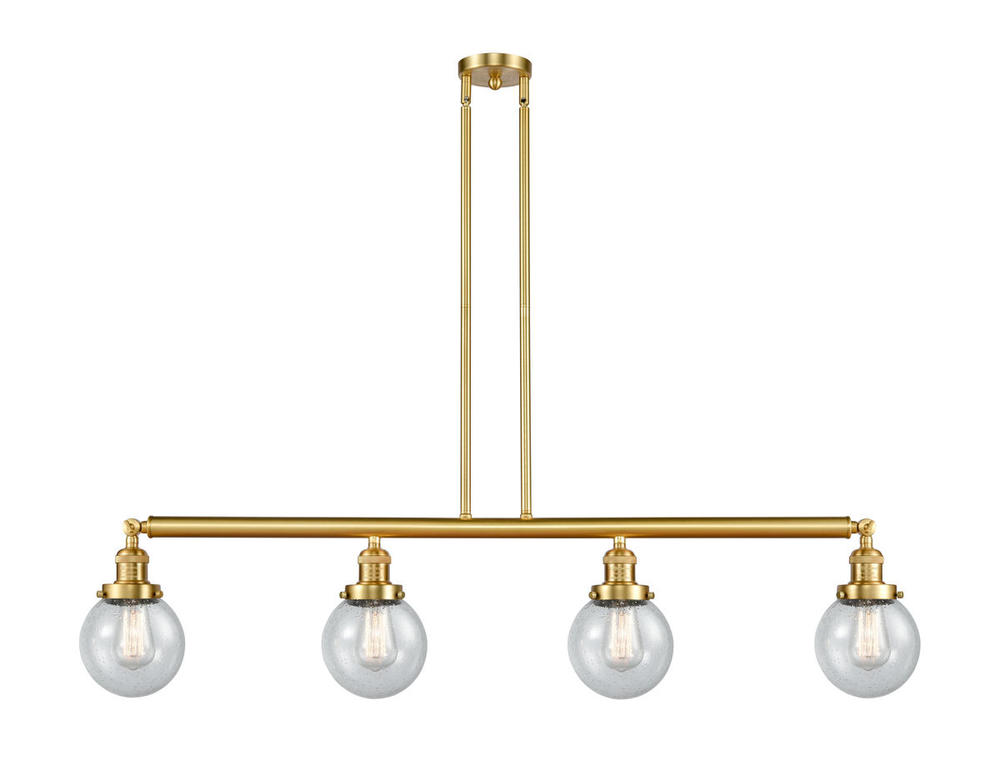 Beacon - 4 Light - 51 inch - Satin Gold - Stem Hung - Adjustable Island Light