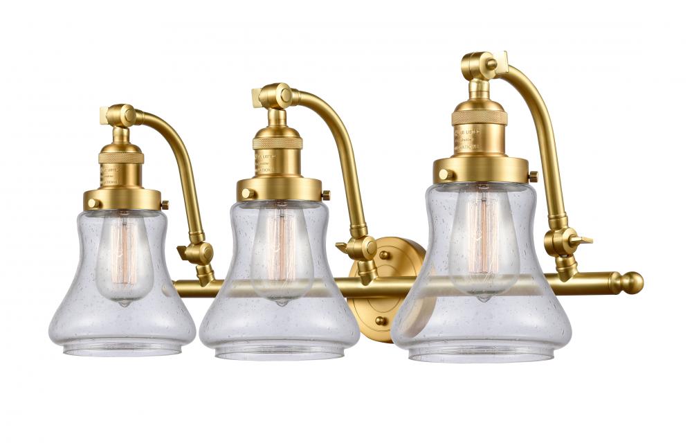 Bellmont - 3 Light - 28 inch - Satin Gold - Adjustable Bath Vanity Light
