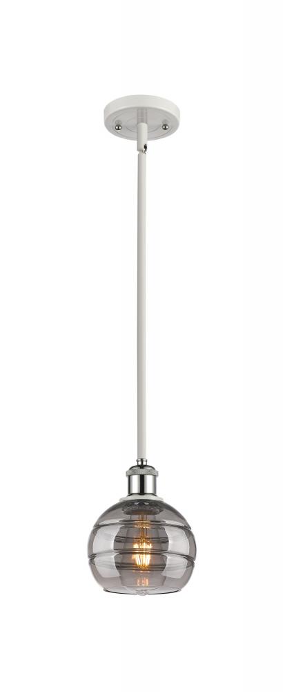 Rochester - 1 Light - 6 inch - White Polished Chrome - Mini Pendant