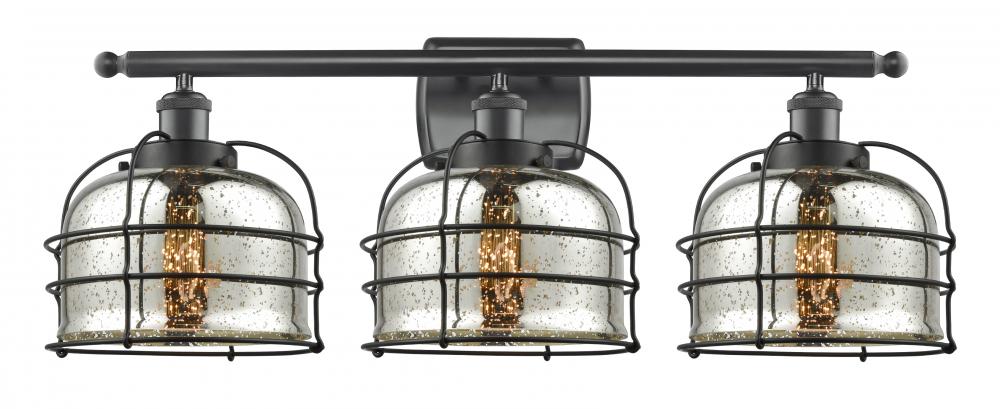 Bell Cage - 3 Light - 26 inch - Matte Black - Bath Vanity Light