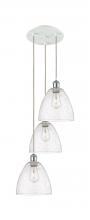 Innovations Lighting 113B-3P-WPC-GBD-94 - Bristol - 3 Light - 16 inch - White Polished Chrome - Cord Hung - Multi Pendant