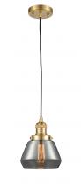 Innovations Lighting 201C-SG-G173-LED - Fulton - 1 Light - 7 inch - Satin Gold - Cord hung - Mini Pendant