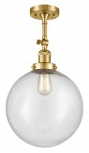 Innovations Lighting 201F-SG-G204-12-LED - Beacon - 1 Light - 12 inch - Satin Gold - Adjustable Semi-Flush Mount