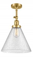 Innovations Lighting 201F-SG-G44-L-LED - Cone - 1 Light - 12 inch - Satin Gold - Adjustable Semi-Flush Mount