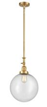 Innovations Lighting 206-SG-G204-12-LED - Beacon - 1 Light - 12 inch - Satin Gold - Stem Hung - Adjustable Mini Pendant