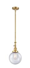 Innovations Lighting 206-SG-G204-8 - Beacon - 1 Light - 8 inch - Satin Gold - Stem Hung - Adjustable Mini Pendant