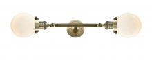 Innovations Lighting 208L-AB-G201-6-LED - Beacon - 2 Light - 6 inch - Antique Brass - Adjustable Bath Vanity Light