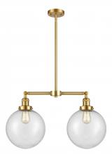 Innovations Lighting 209-SG-G204-10-LED - Beacon - 2 Light - 25 inch - Satin Gold - Stem Hung - Adjustable Island Light