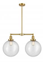 Innovations Lighting 209-SG-G204-12-LED - Beacon - 2 Light - 27 inch - Satin Gold - Stem Hung - Adjustable Island Light