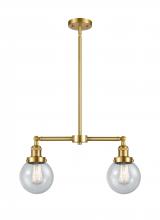Innovations Lighting 209-SG-G204-6-LED - Beacon - 2 Light - 23 inch - Satin Gold - Stem Hung - Adjustable Island Light