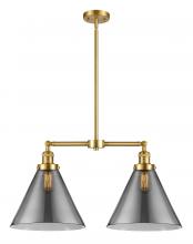 Innovations Lighting 209-SG-G43-L-LED - Cone - 2 Light - 21 inch - Satin Gold - Stem Hung - Adjustable Island Light